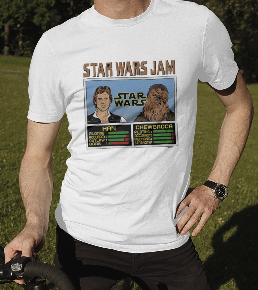 Star Wars Jam Han Chewbacca Piloting Accuracy Outlaw Strength T-Shirt