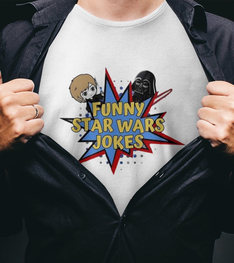 Funny Star Wars Jokes Comic Style With Iconic Characters T-Shirt