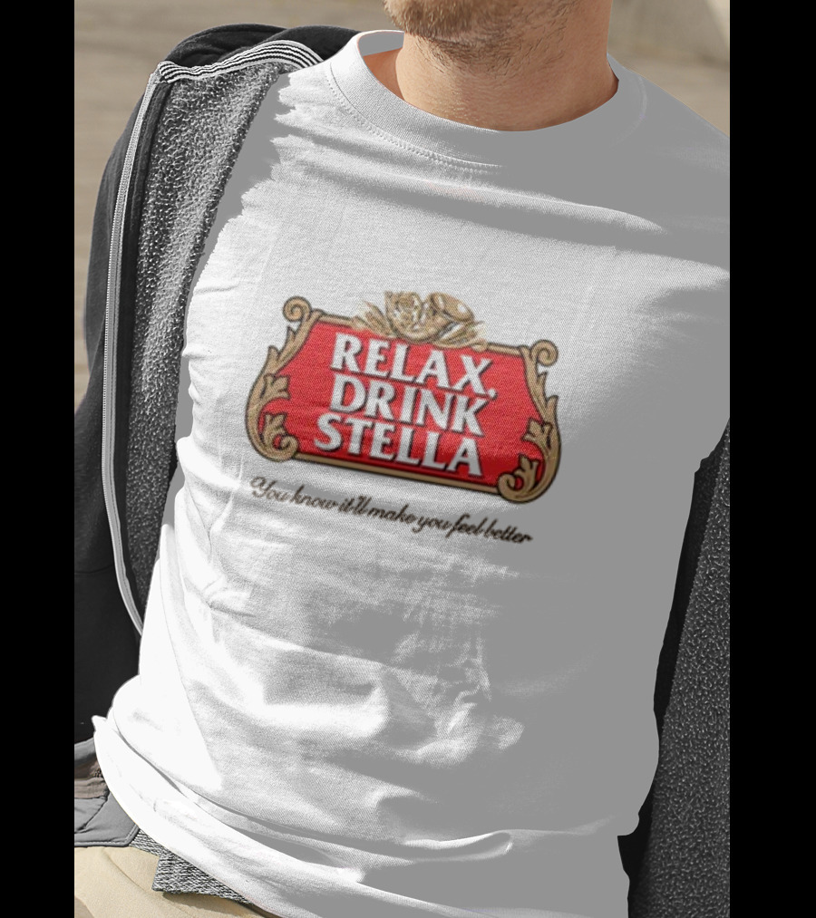 Houseofharry Relax Drink Stella Belgian Beer Inspired Crest T-Shirt