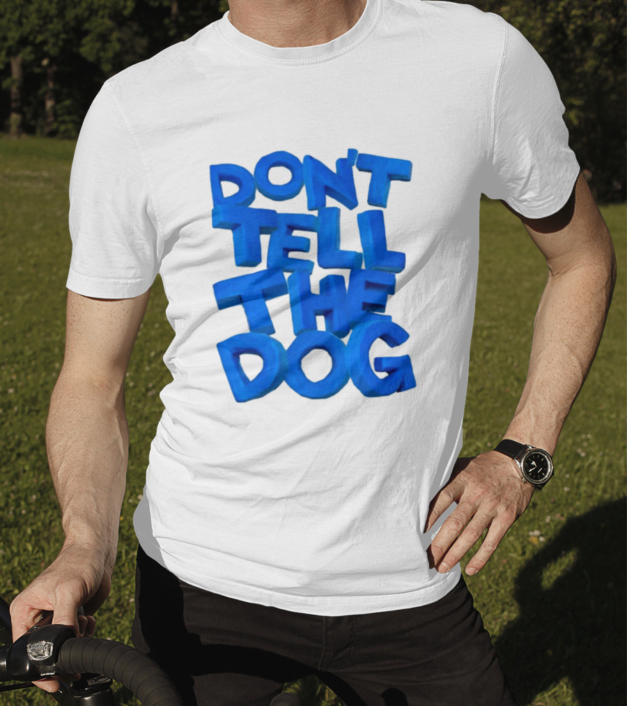 James Marriott Don't Tell The Dog Blue Text White Album T-Shirt