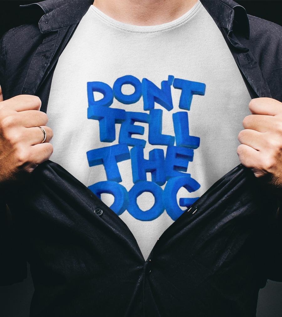 James Marriott Don't Tell The Dog Blue Text White Album T-Shirt