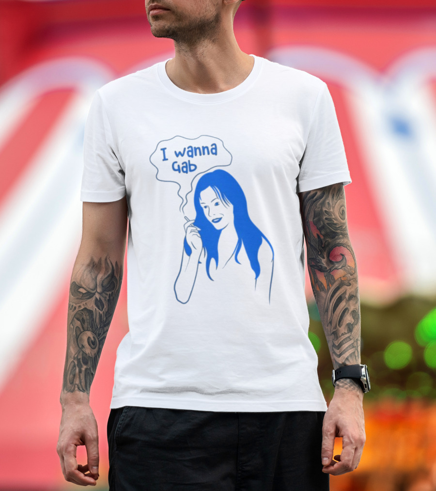 I Wanna Gab Cigarettes Blue Smoking Graphic T-Shirt