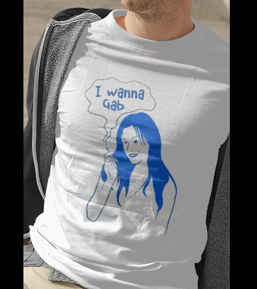 I Wanna Gab Cigarettes Blue Smoking Graphic T-Shirt