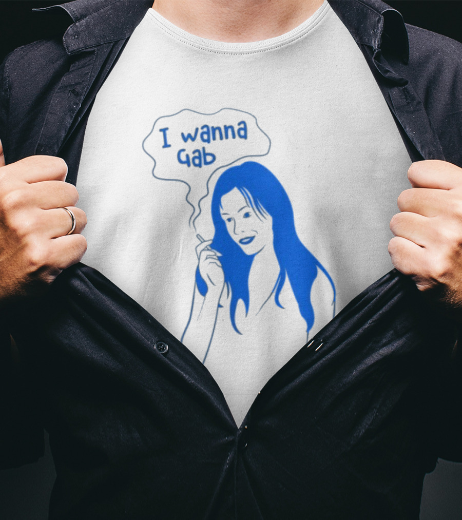 I Wanna Gab Cigarettes Blue Smoking Graphic T-Shirt