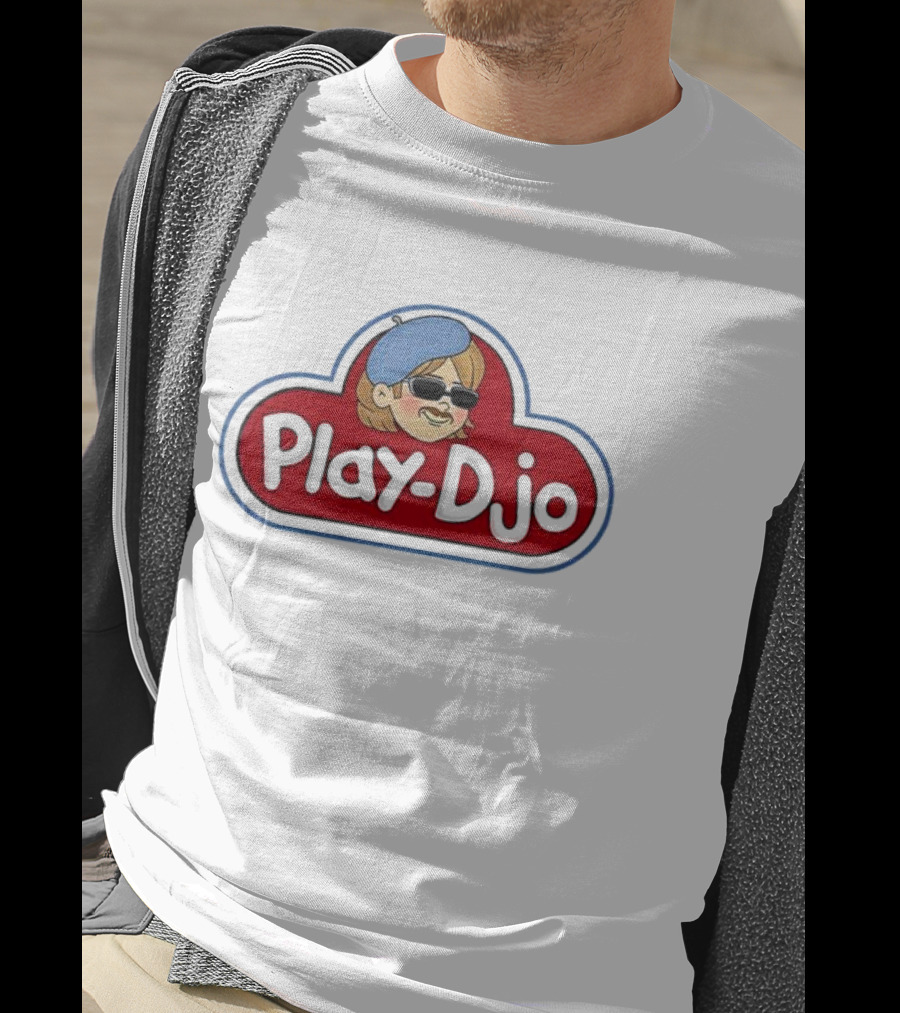 Play-Djo Joe Keery Character Illustration With Blue Beret T-Shirt