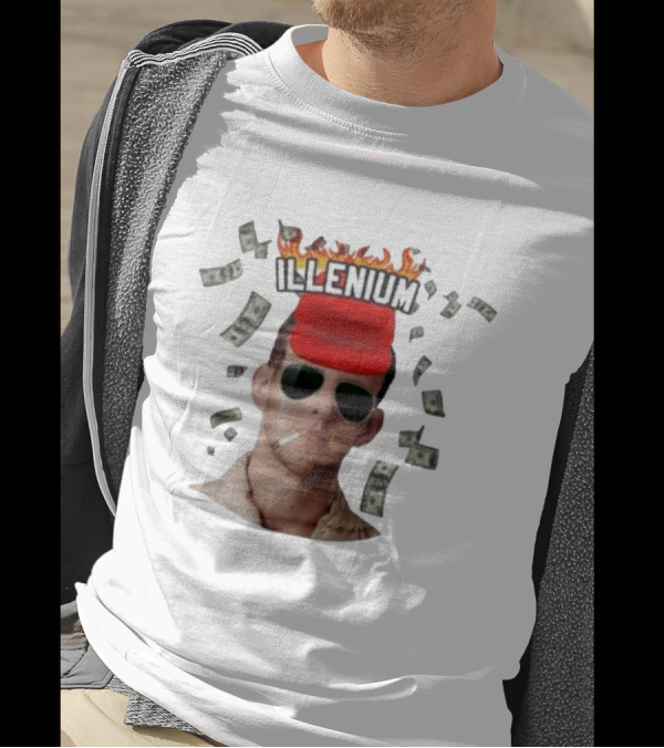 Illenium Flaming Cap Smoking Dollar Bills 2025 T-Shirt