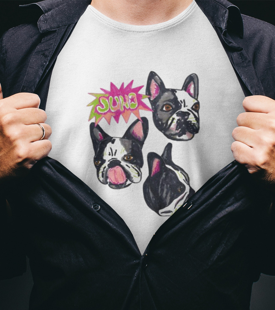 Kel Lauren Remi Wolf Juno Dog Faces Colorful Design T-Shirt
