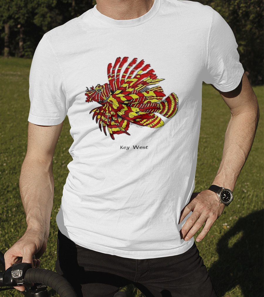Key West Vibrant Red Yellow Lionfish T-Shirt