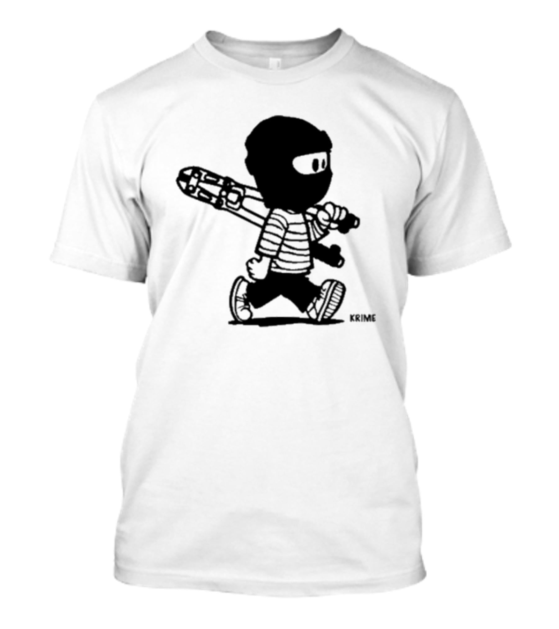 Krime Calvin Graffiti Comic Style Mischief Artwork T-Shirt