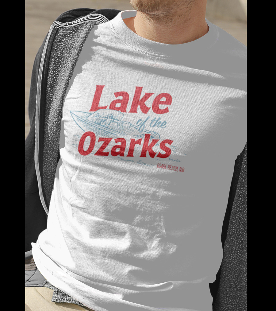 Lake Of The Ozarks Osage Beach MO Retro Boat Illustration T-Shirt