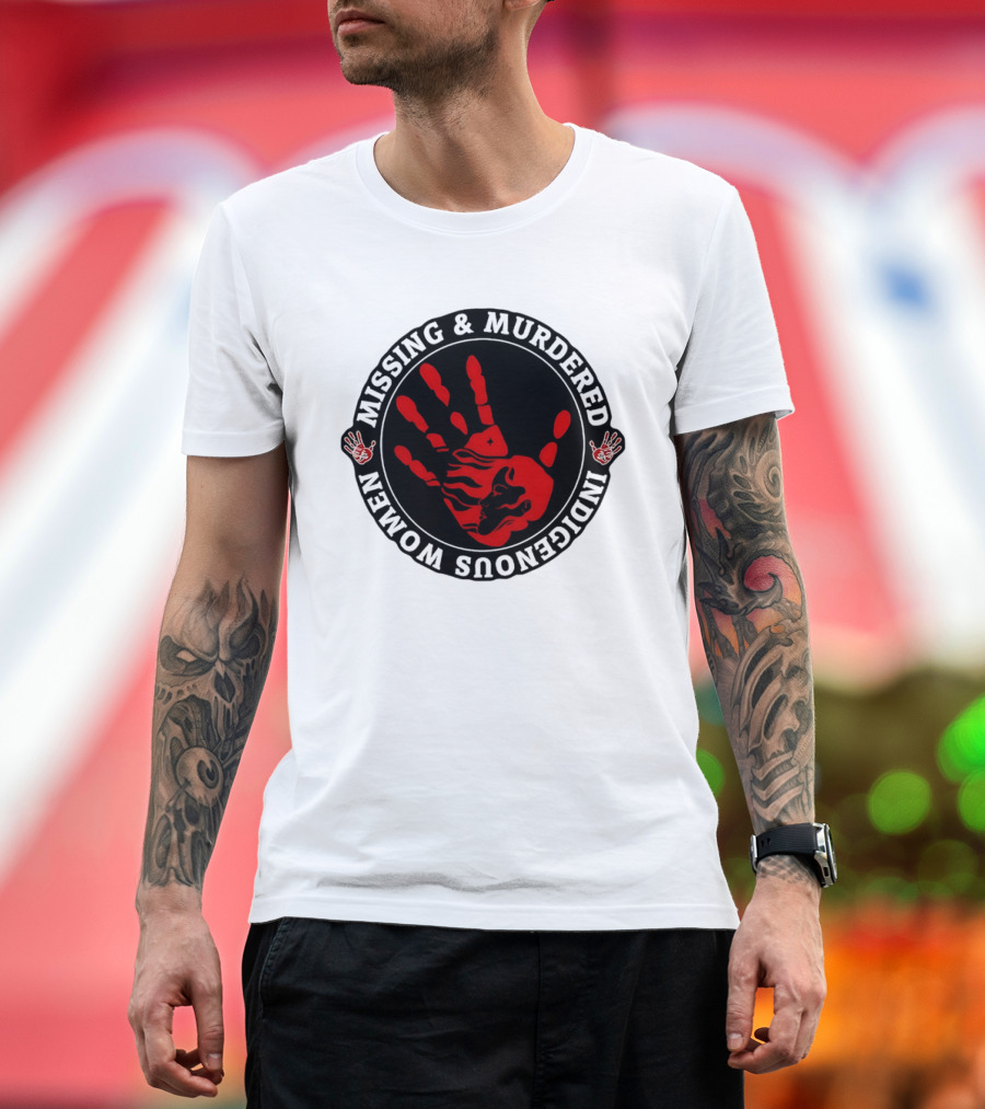 Missing Murdered Indigenous Women Red Handprint Symbol T-Shirt