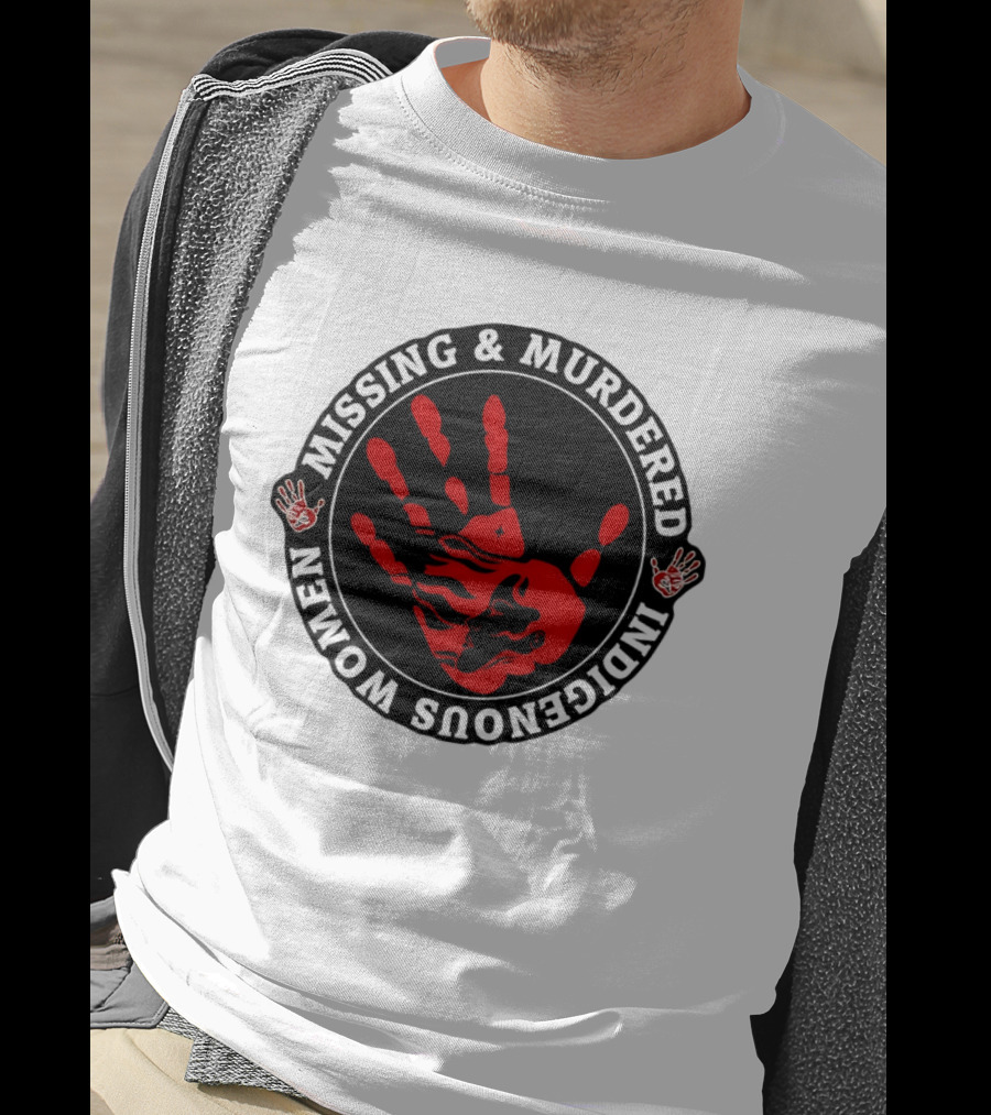 Missing Murdered Indigenous Women Red Handprint Symbol T-Shirt