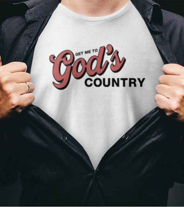 "Morgan Get Me To God's Country Text Design In Bold Red Font" T-Shirt