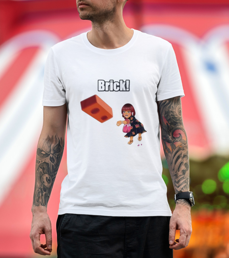 "Brick! Lushious Massacr Character With Red Brick" T-Shirt