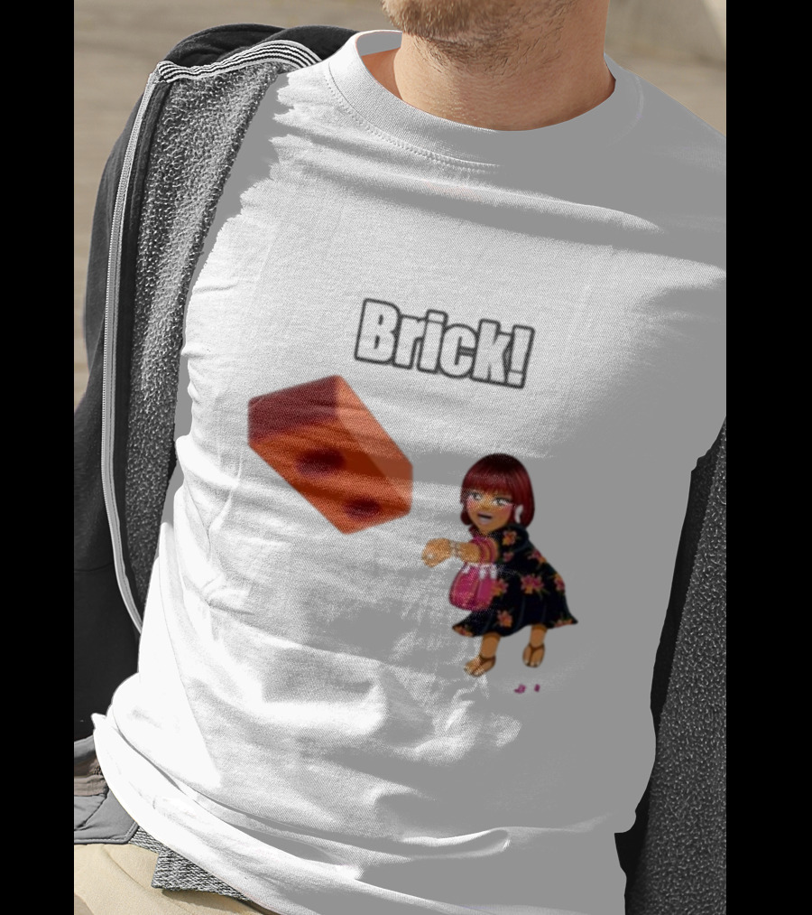 "Brick! Lushious Massacr Character With Red Brick" T-Shirt