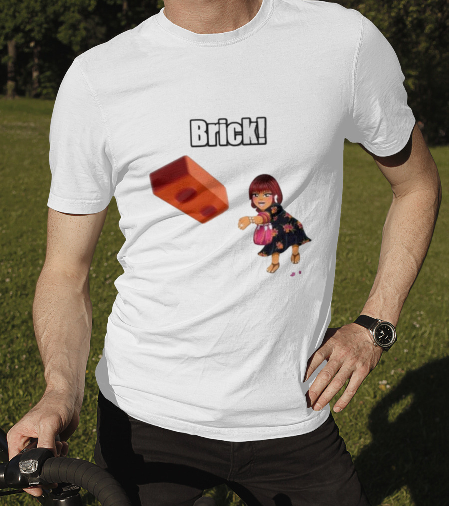 "Brick! Lushious Massacr Character With Red Brick" T-Shirt