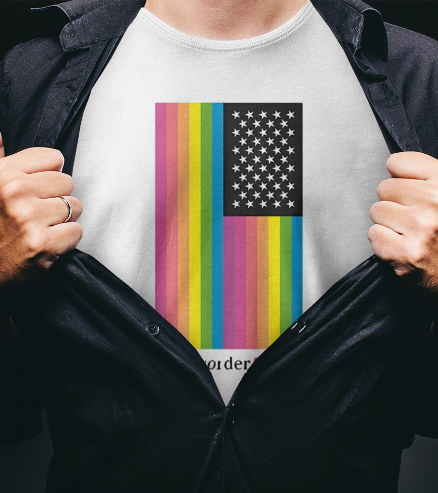 New Order USA Rainbow Flag Stars T-Shirt