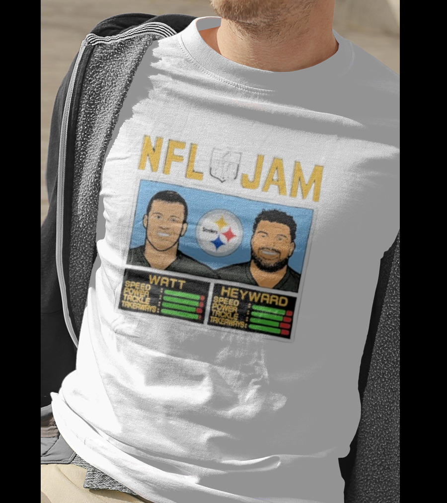 NFL Jam Steelers Watt Heyward Speed Power Tackle Takeaways T-Shirt