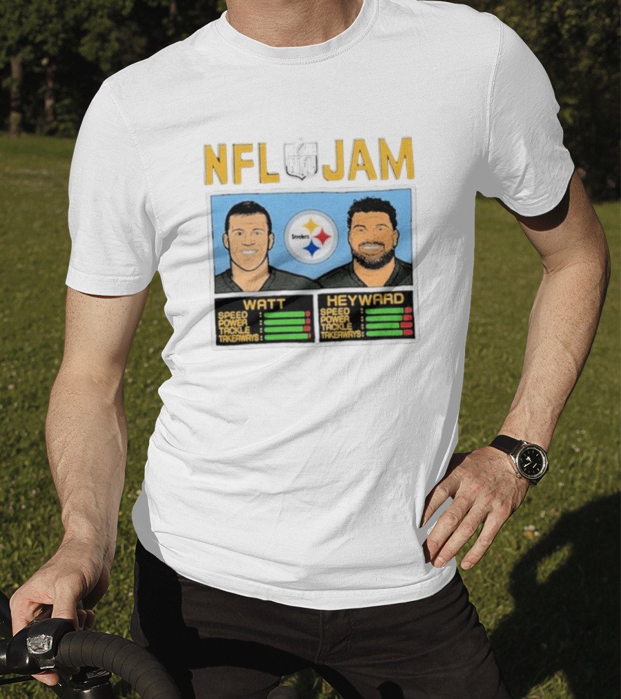 NFL Jam Steelers Watt Heyward Speed Power Tackle Takeaways T-Shirt