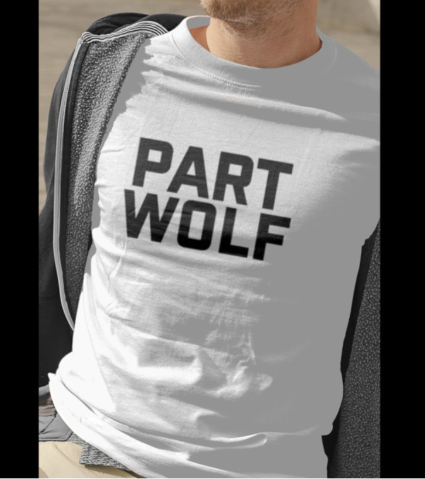 Part Wolf Intricate Howling Wolf In Geometric Moon Design T-Shirt