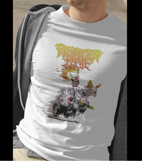 Restrictor Plate Twisted Metal Tour 2025 Flaming Clown Ice Cream Truck Explosion T-Shirt