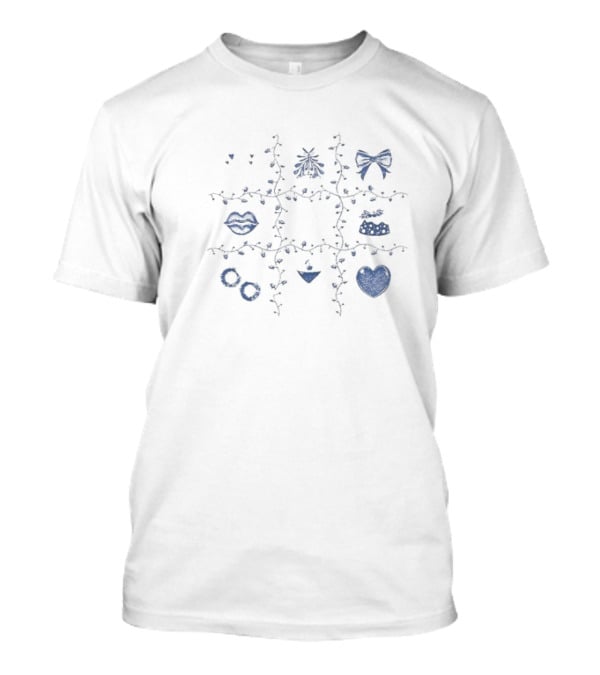 Sabrina Carpenter Buy Me Presents Lips Heart Bow Tic Tac Toe T-Shirt