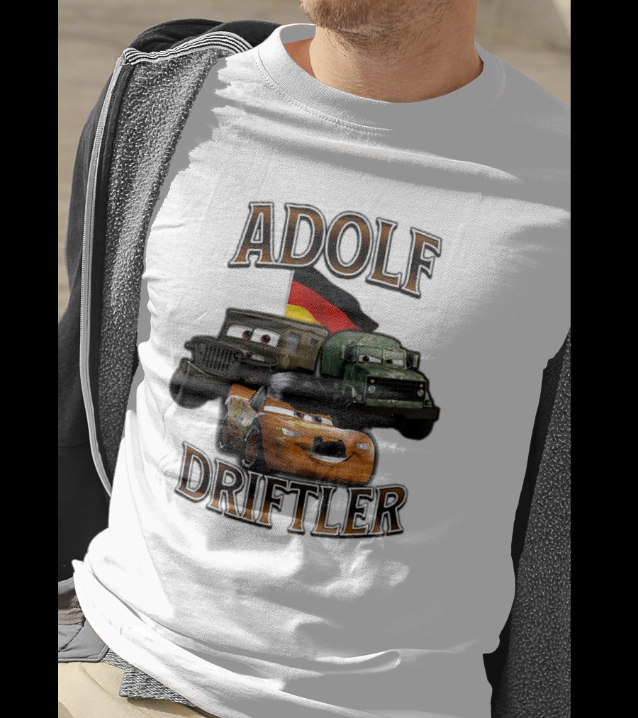 Pixar Cars Adolf Driftler Cartoon Parody T-Shirt