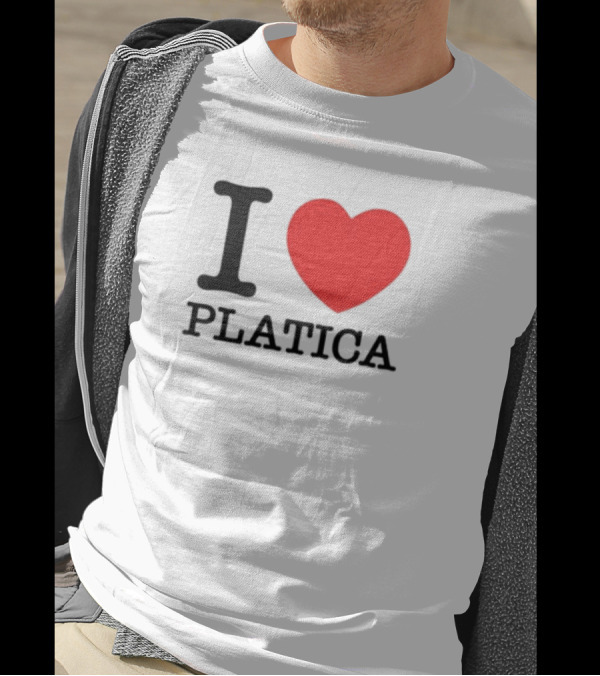 Sazonstudios I Heart Platica Bold Text Red Heart Design T-Shirt