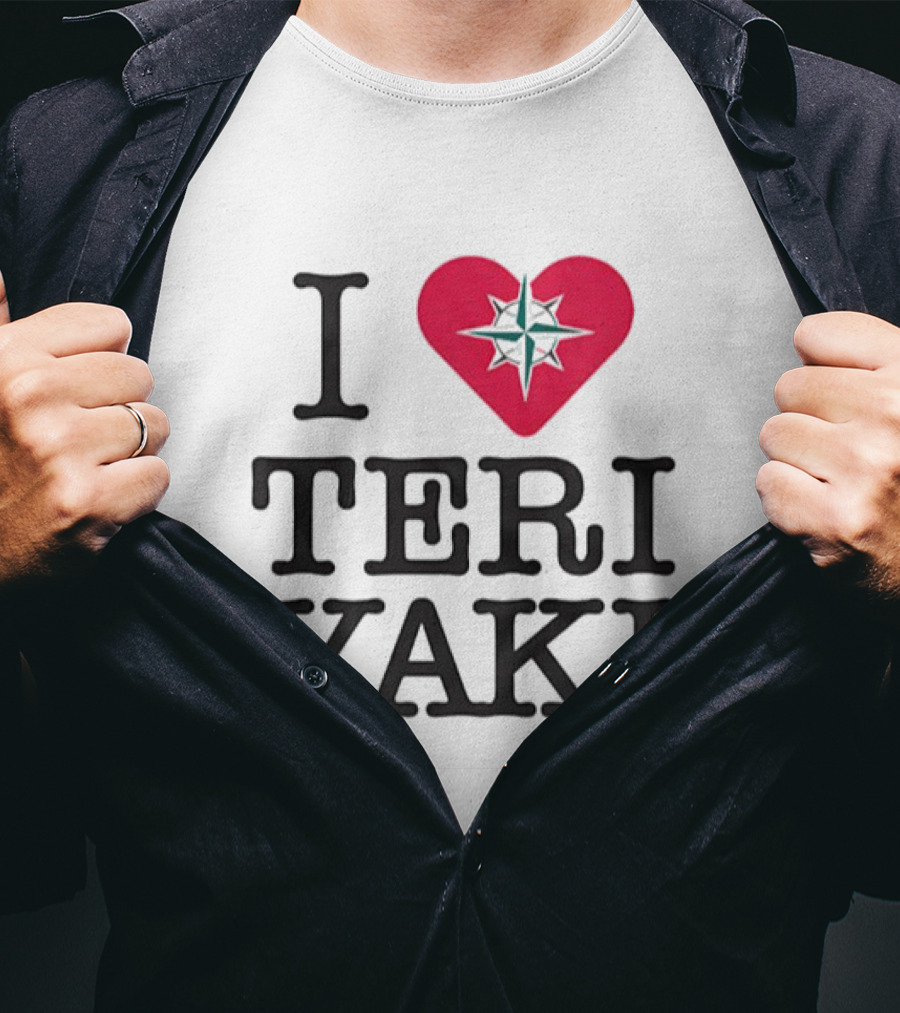 Seattle Mariners I Love Teriyaki Heart Mariners Symbol T-Shirt