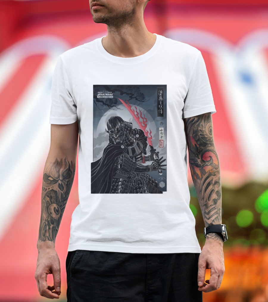Japan 2025 Star Wars Celebration Badge Darth Vader Samurai Warrior Final Reveal Characters T-Shirt