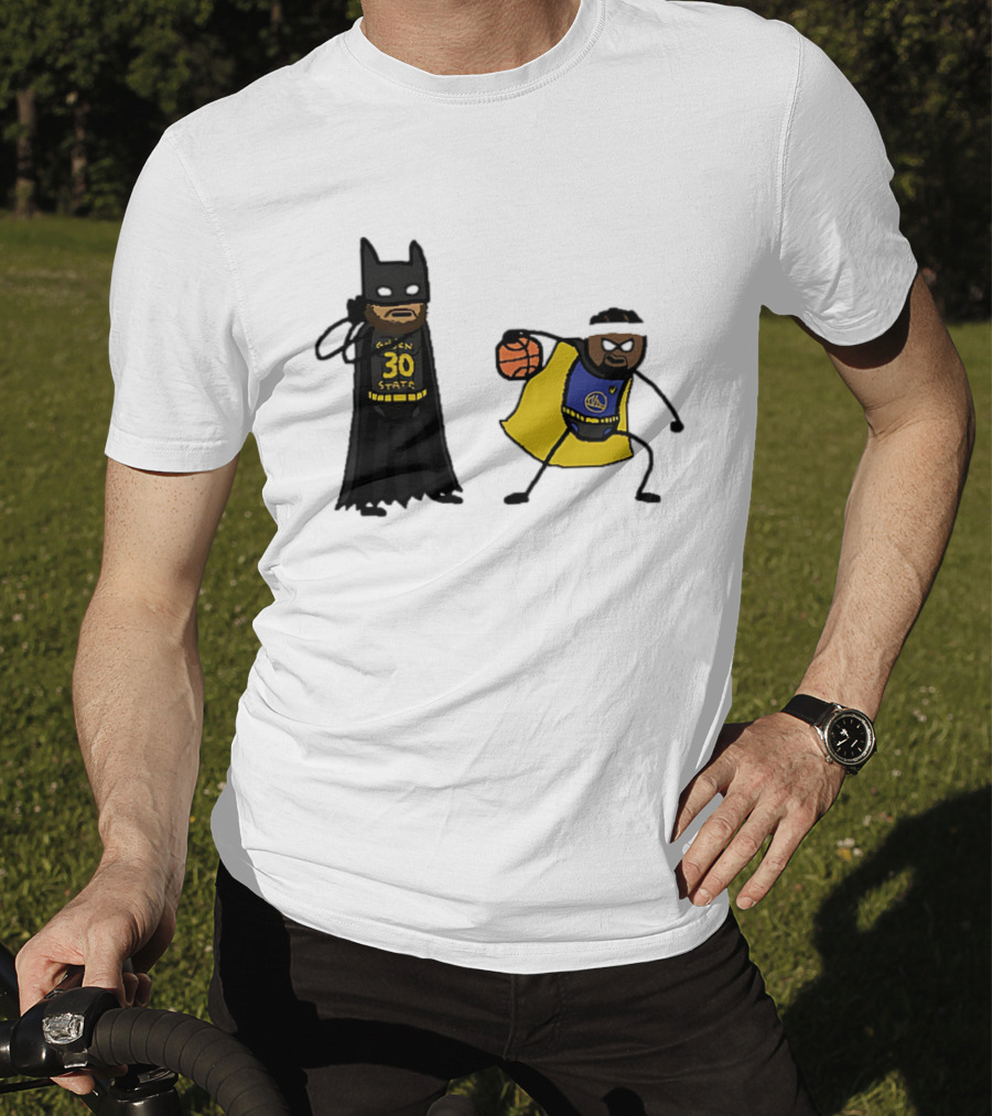 Batman Robin Stephen Curry Jimmy Butler Golden State Warriors Basketball Cartoon T-Shirt