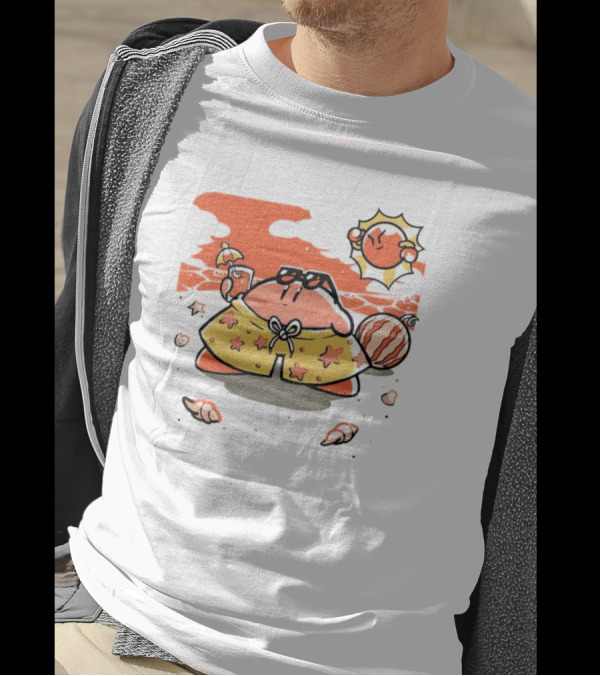Summer Vibes Hanshumon Cute Beach Character With Sunglasses And Beach Ball T-Shirt