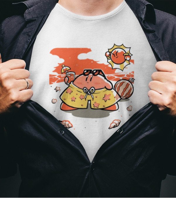 Summer Vibes Hanshumon Cute Beach Character With Sunglasses And Beach Ball T-Shirt