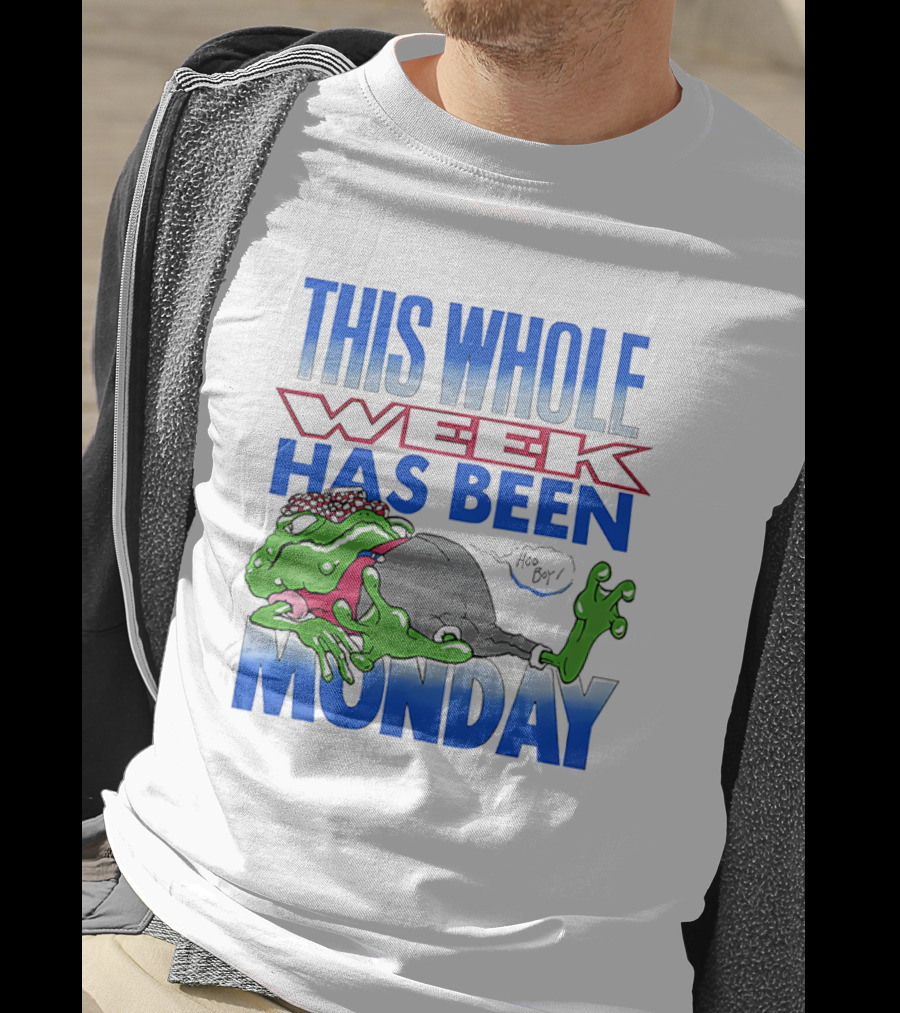 This Whole Week Has Been Monday Toad Cartoon Tired Frog T-Shirt