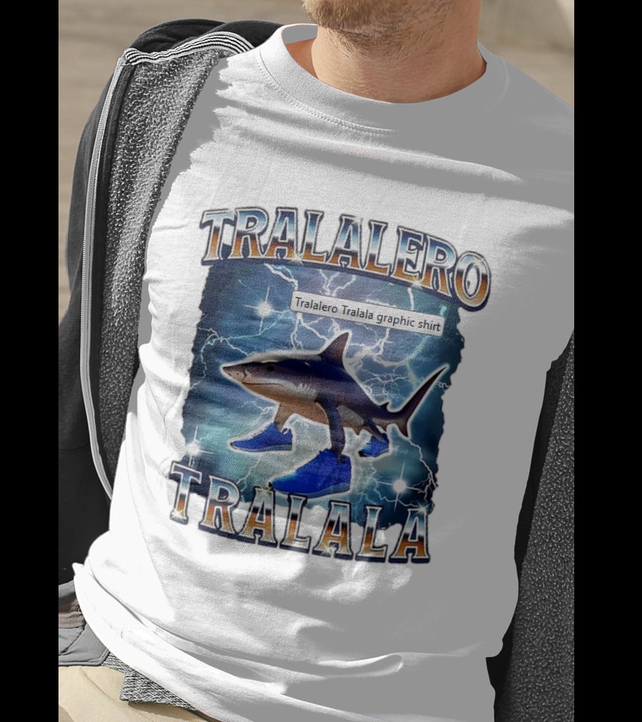 Tralalero Tralala Shark In Sneakers Electric Storm T-Shirt