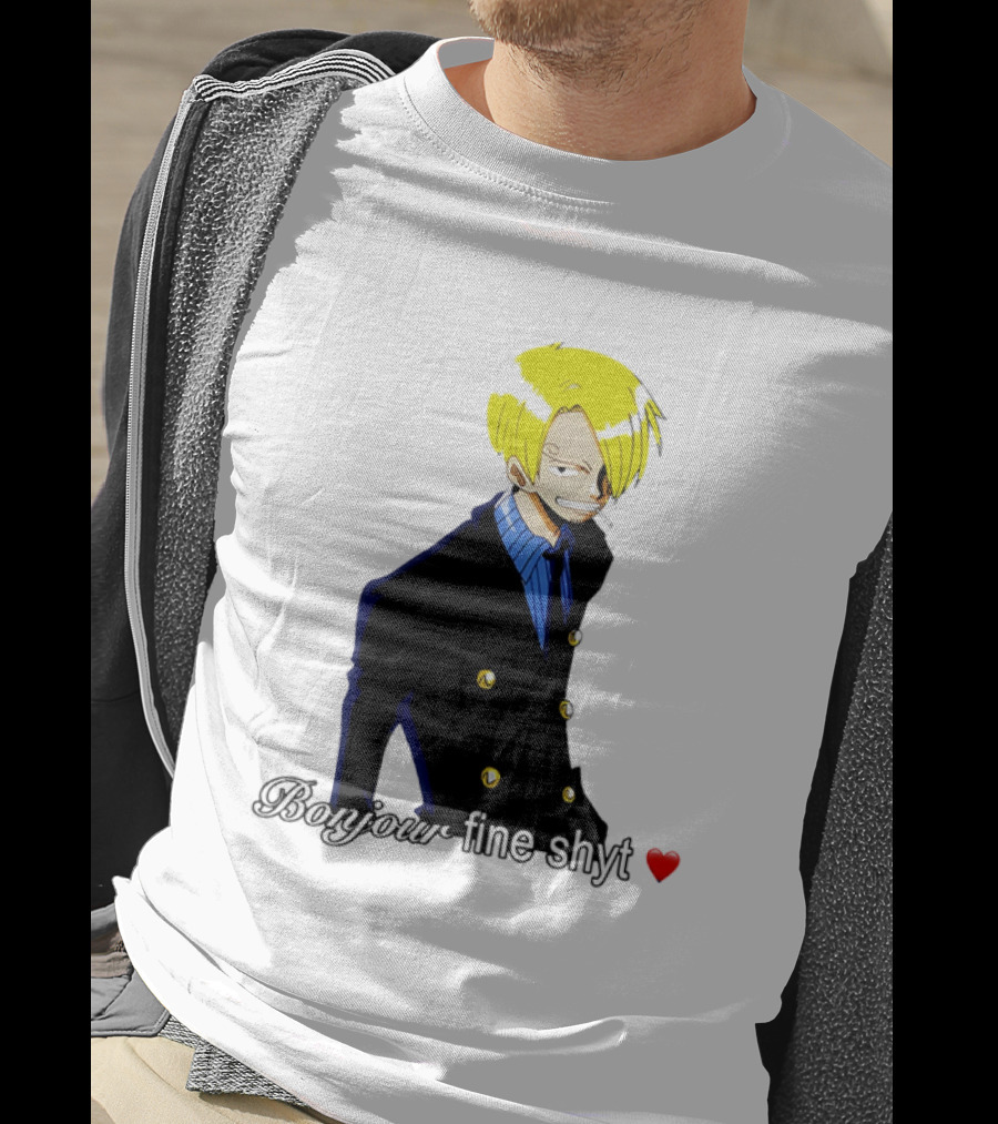 Vinsmoke Sanji Bonjour Fine Shyt Cartoon Character Heart Icon T-Shirt