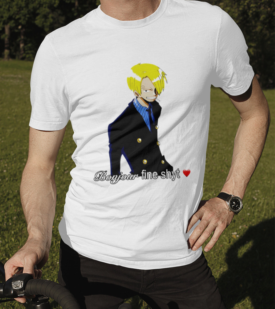 Vinsmoke Sanji Bonjour Fine Shyt Cartoon Character Heart Icon T-Shirt