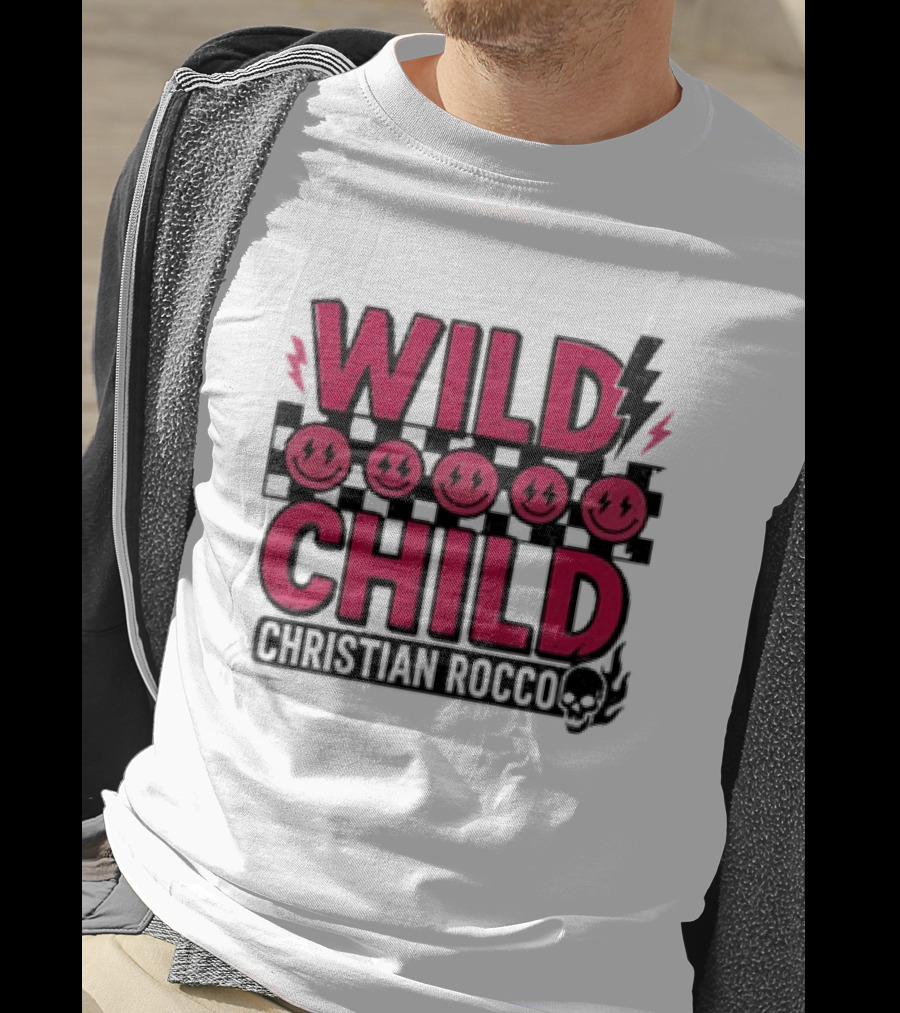 Wild Child Smiles Lightning Emojis Christian Rocco T-Shirt
