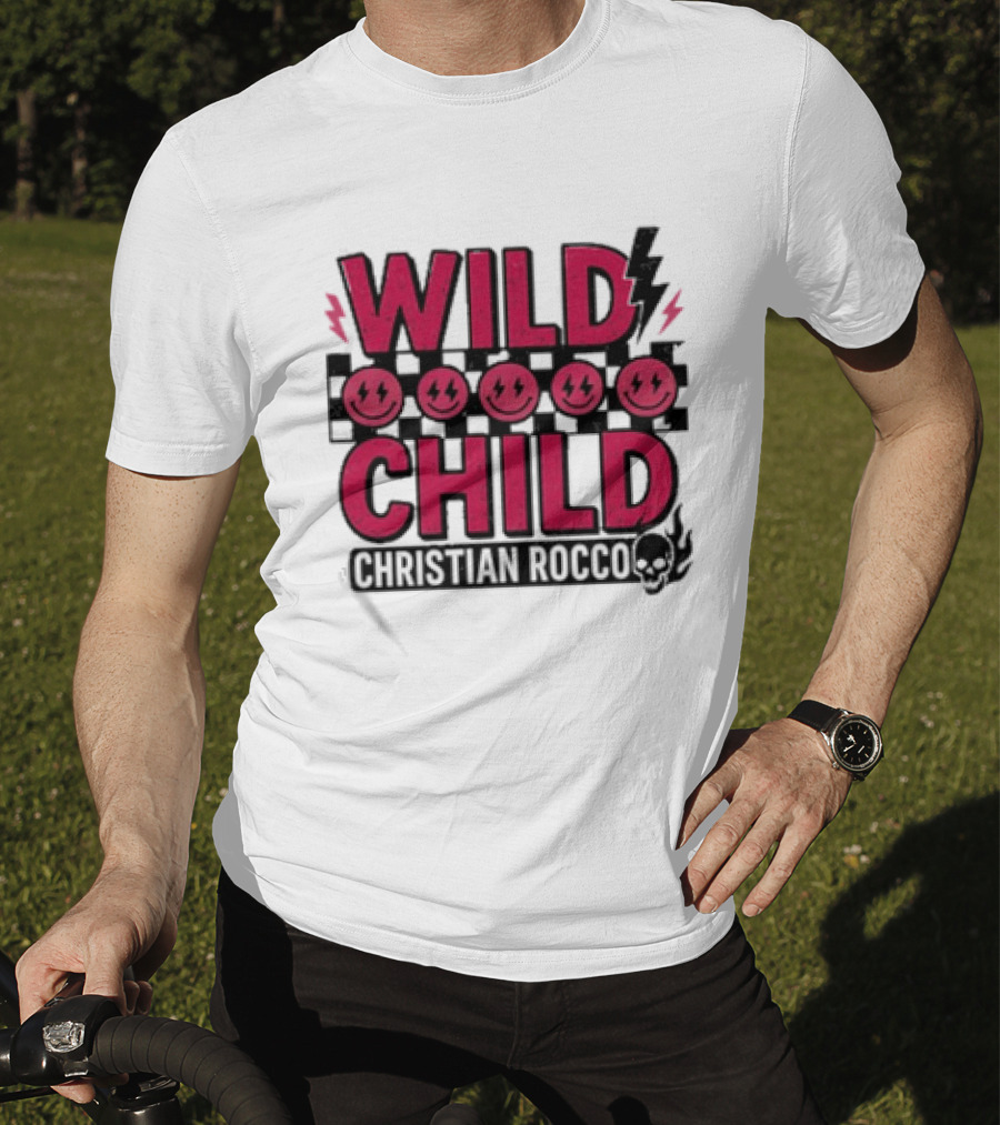 Wild Child Smiles Lightning Emojis Christian Rocco T-Shirt