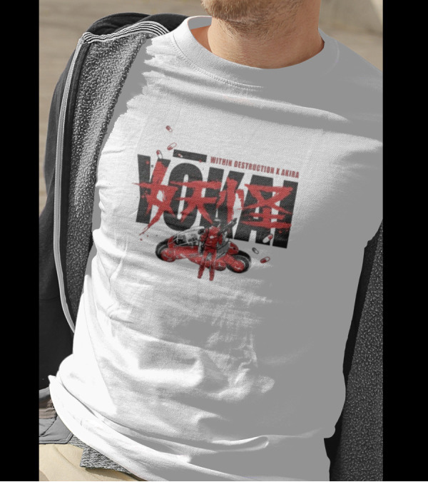 Within Destruction Akira Yokai Kanji And Motorcycle Scene T-Shirt