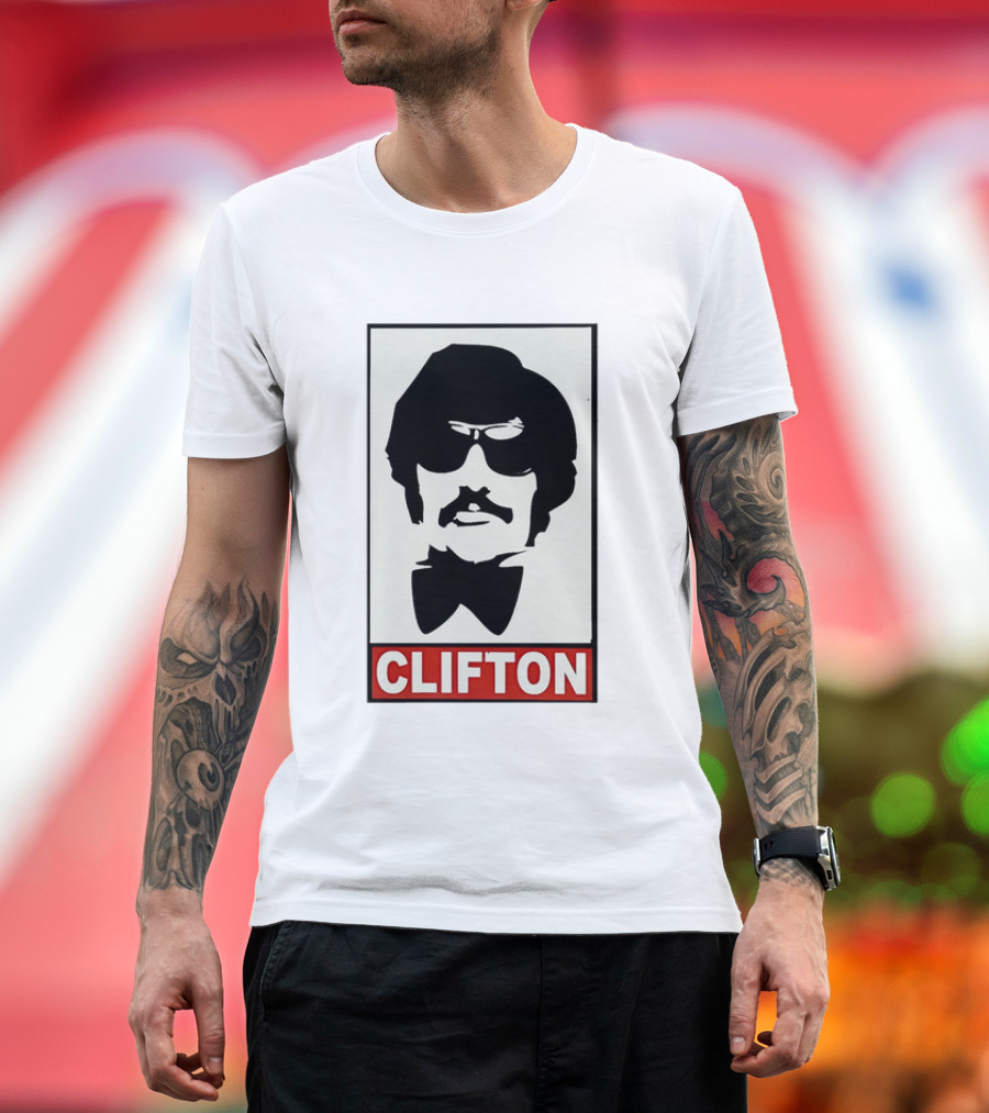 CLIFTON Sunglasses Moustache Red Box Style T-Shirt