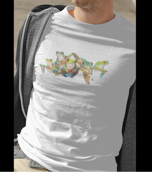 Tree Frogs Colorful Vibrant Multicolored Frogs T-Shirt