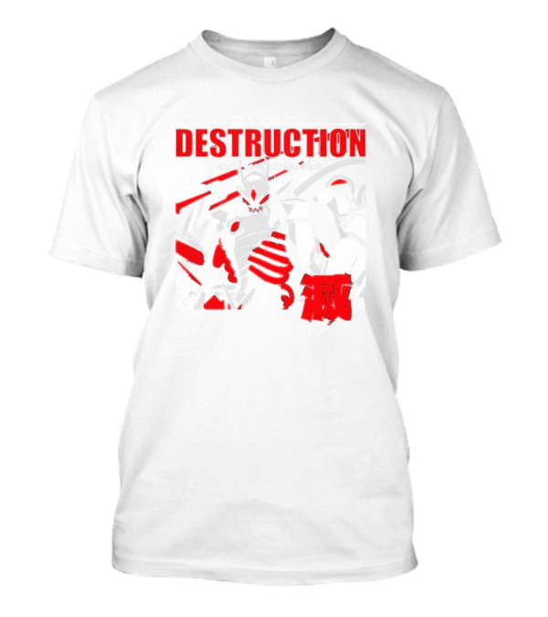 Within Destruction Animetal Robot Battle Scene Red White Black T-Shirt