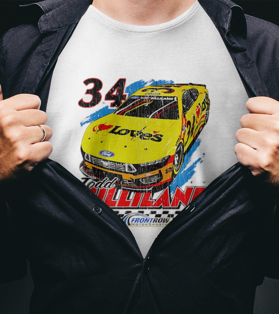 Todd Gilliland No. 34 Loves Ford Front Row Motorsports Racing T-Shirt