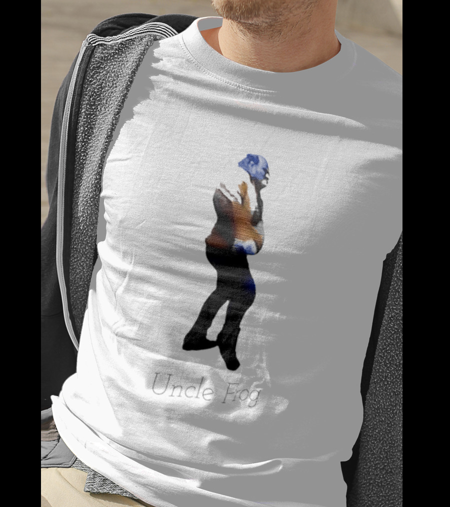 Uncle Frog Vibrant Blue And Orange Silhouette T-Shirt