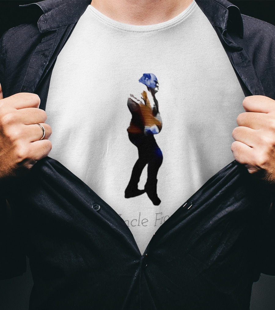 Uncle Frog Vibrant Blue And Orange Silhouette T-Shirt