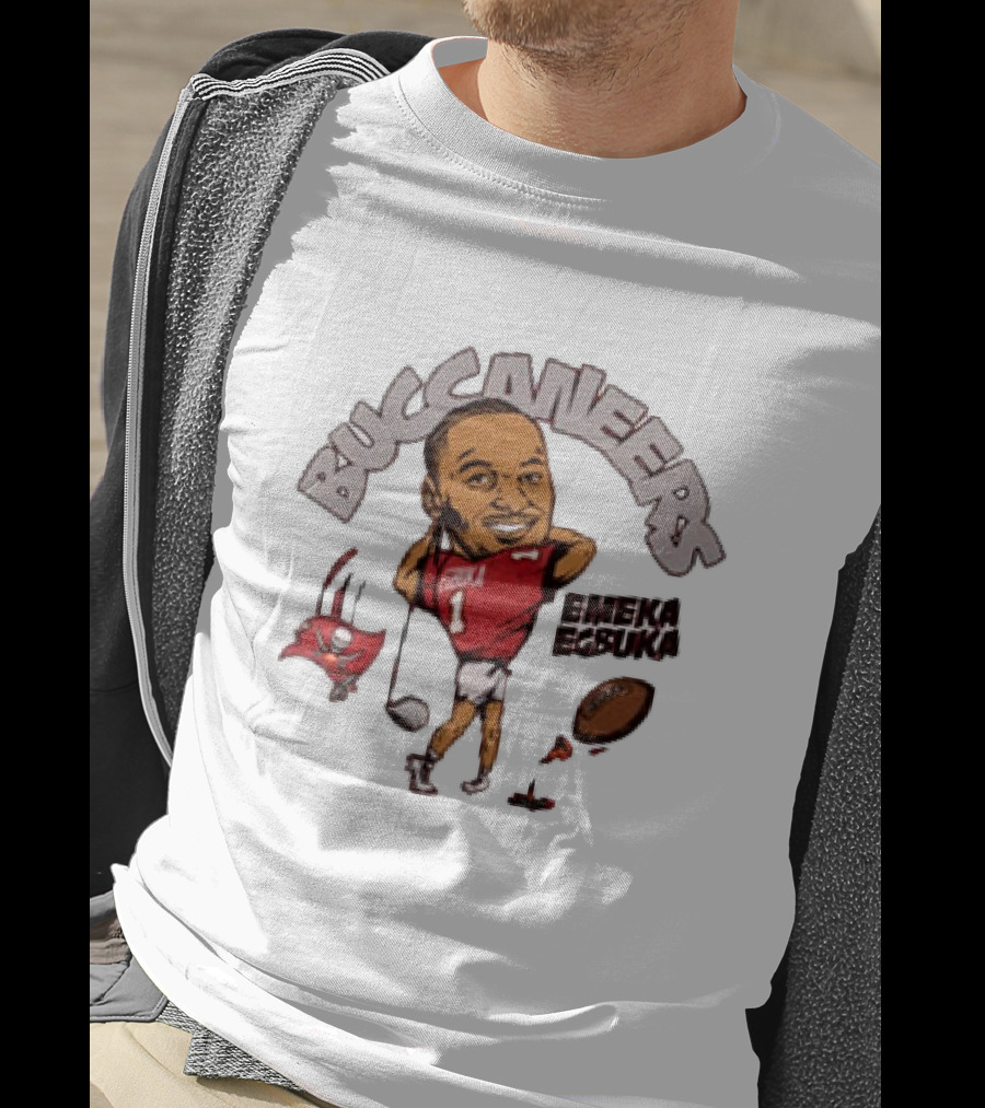 Tampa Bay Buccaneers Emeka Egbuka Football Cartoon Character Sports Fan Art T-Shirt