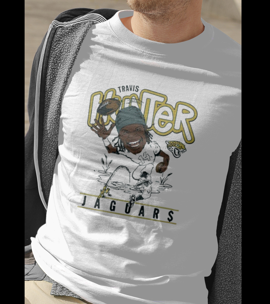 Travis Hunter Jacksonville Jaguars Caricature Football Player Illustration T-Shirt