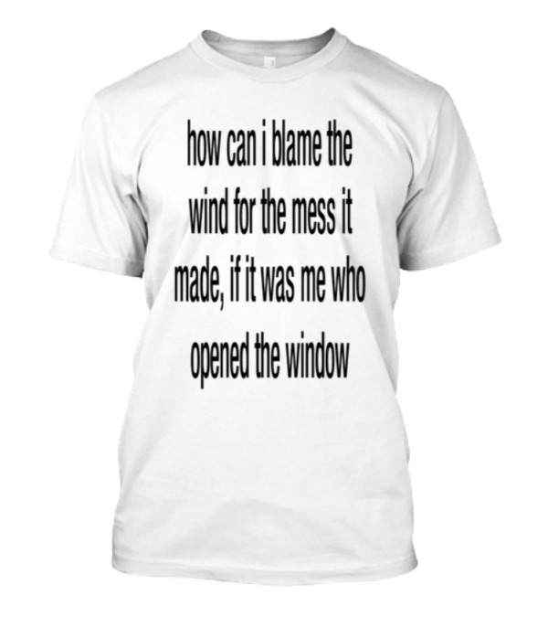 How Can I Blame The Wind For The Mess It Made These Never Needed To Begin With T-Shirt