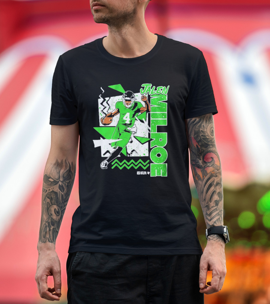 Jalen Milroe Seattle 1994 Green Football Zigzag Style T-Shirt